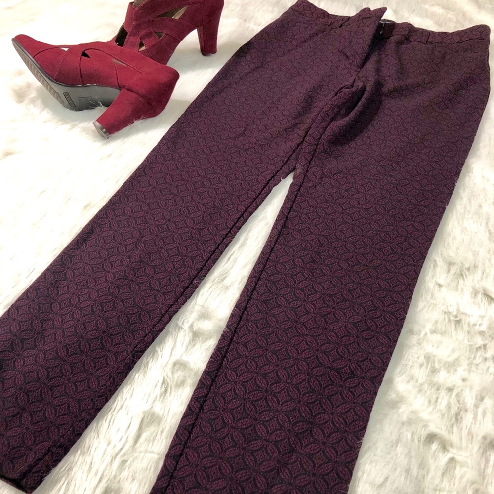 {Mario Serrani} - Burgundy Patterned Pants